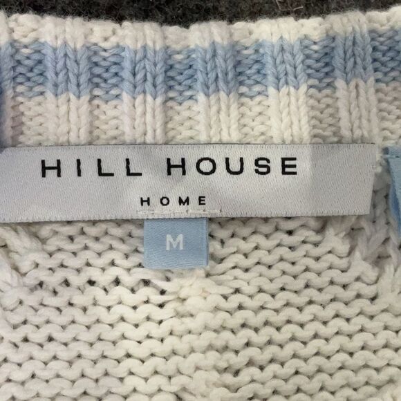 Hill House House Logo Sweater 100% Cotton Chunky Knit Summer Sweater Crew Med - Picture 5 of 7